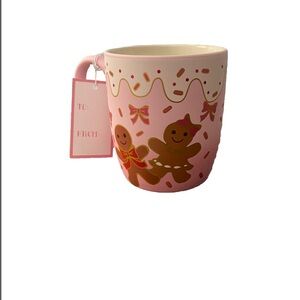 ✨NEW🍪Peppermint and Pine Soft Touch Light Pink Gingerbread Couple Mug🎀